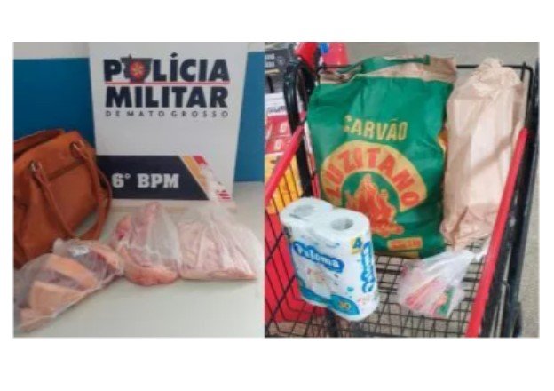 Mulher é presa ao ser flagrada furtando picanha em mercado em MT