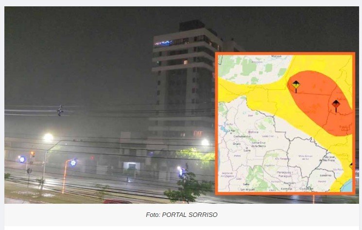 Colíder, Sorriso, Sinop e outras 51 cidades estão sob alerta laranja de chuvas intensas em MT