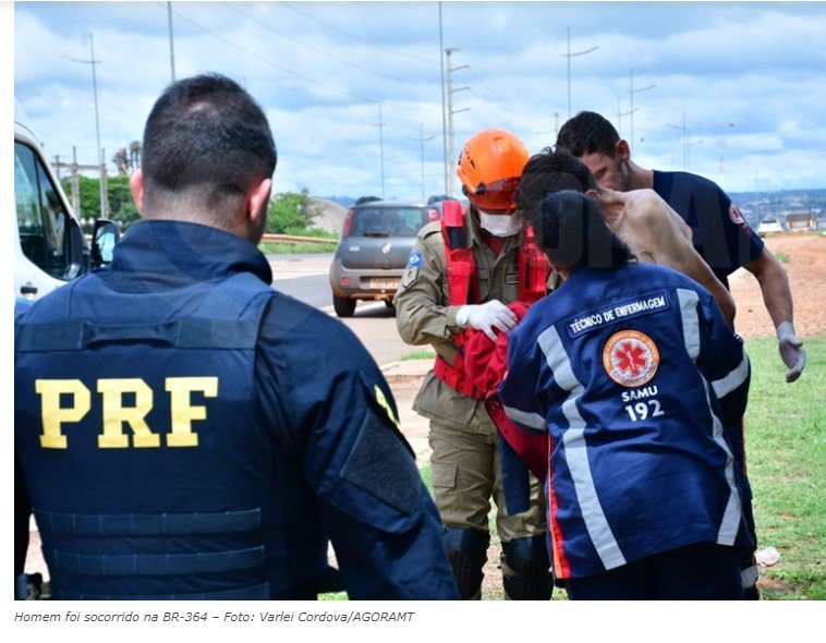Homem com sinais de espancamento é encontrado na BR-364 e socorrido por equipes