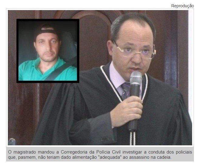 Homem que matou ex a facadas em Lucas reclama da comida e juiz manda investigar policiais