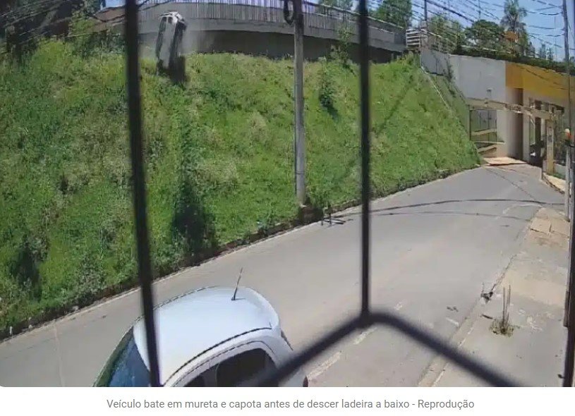 Vídeo mostra carro despencando em ribanceira; motorista morreu