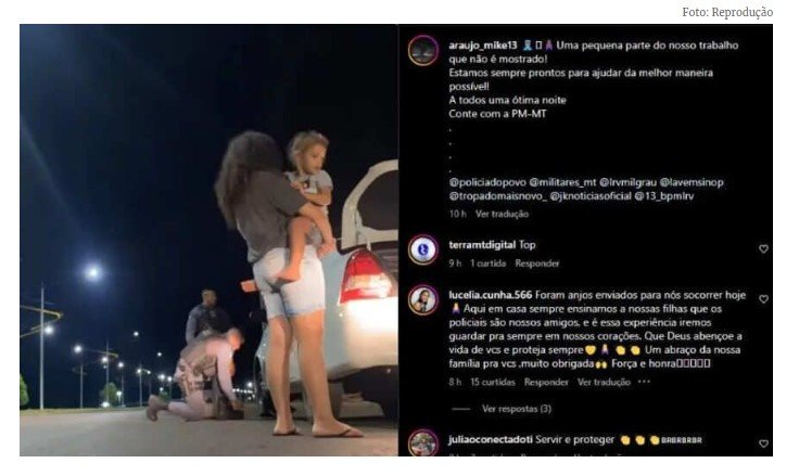 PMs viralizam ao trocar pneu de carro de mulher com criança de colo; vídeo