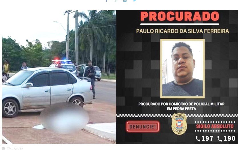 Polícias Civil e Militar procuram por autor de homicídio de sargento em Pedra Preta