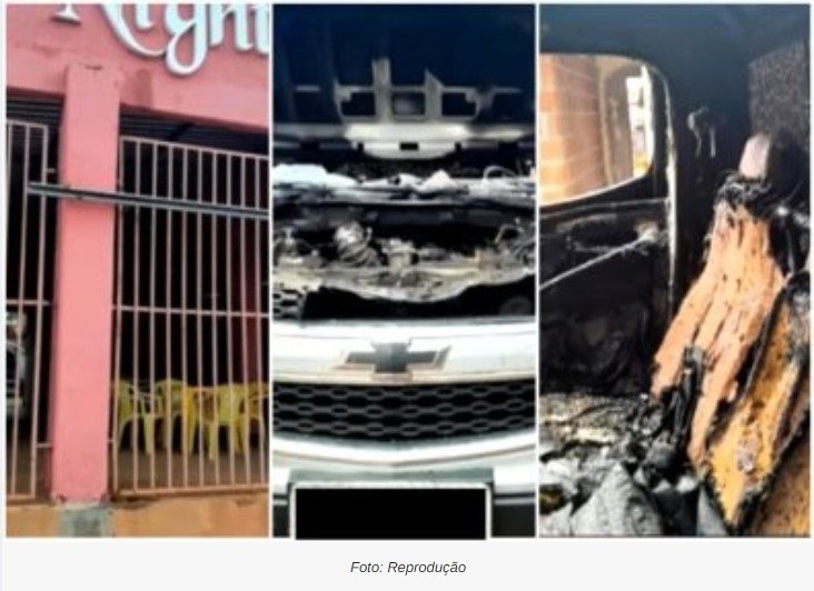 Após marido ser flagrado em cabaré, esposa incendeia caminhonete em MT