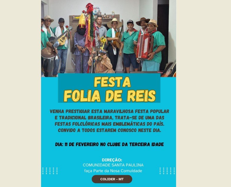 Colíder terá no próximo mes a festa de Folia de Reis