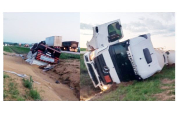 Acidente entre carretas na BR-364 deixa motorista ferido em MT