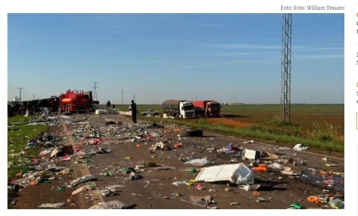 Motorista morre em violenta colisão entre veículos de carga em MT