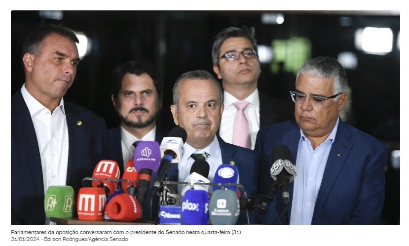 Oposição sugere a Pacheco que ações judiciais contra parlamentares tenham aval da Câmara e do Senado