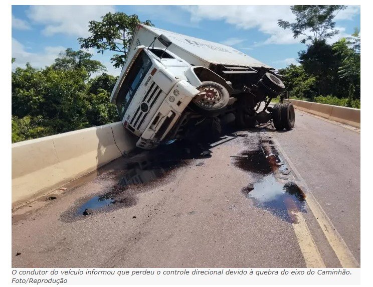 Incidente na MT-320: Caminhão tomba sobre ponte próximo a Comunidade Zé Reis em Colíder.