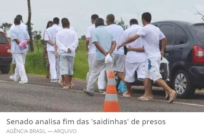 Senado aprova urgência para analisar projeto que acaba com a 'saidinha' de presos
