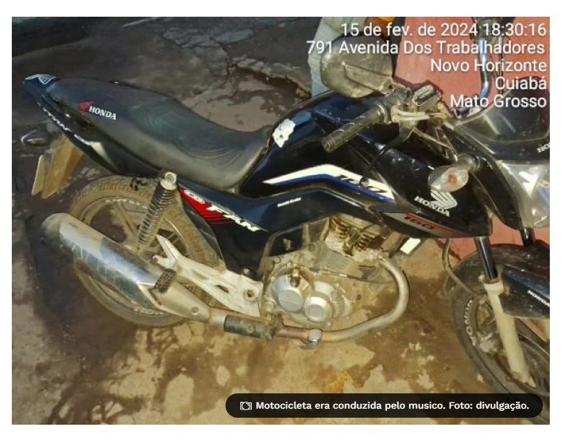 Musico morre em acidente de moto em Cuiabá