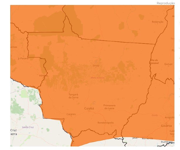 Mato Grosso tem alerta de chuvas intensas nesta segunda e terça-feira