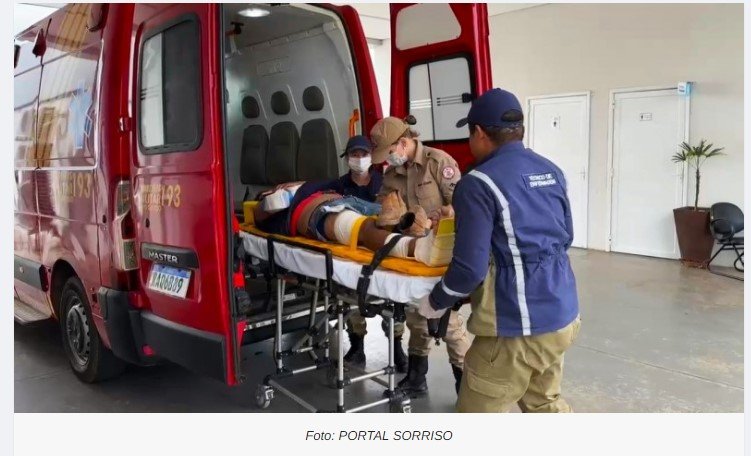 Homem cai de 6 metros durante manutenção em empresa e é socorrido em Sorriso