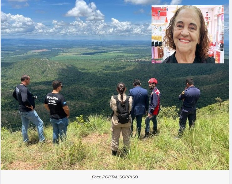 Força-tarefa tenta localizar corpo de idosa jogada de penhasco em Chapada dos Guimarães