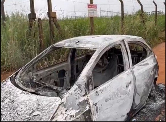 Homem é encontrado morto e carbonizado dentro de carro em estrada vicinal de Sorriso.