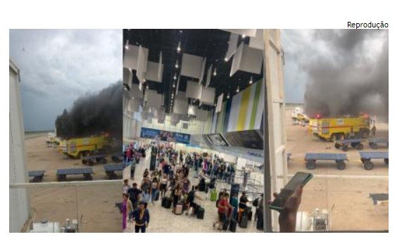 Vídeo - ponte de embarque pega fogo em aeroporto de VG