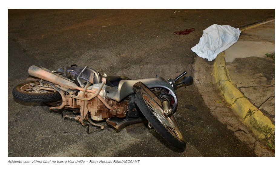 Idoso morre em acidente entre moto e carro em Rondonópolis