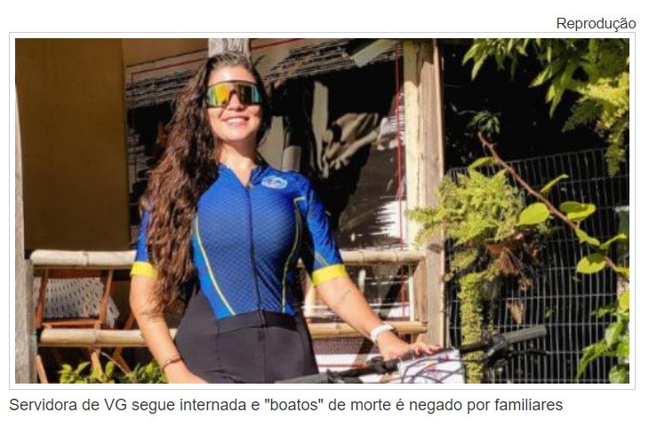 Servidora de VG segue internada e 'boatos' de morte são negados por familiares