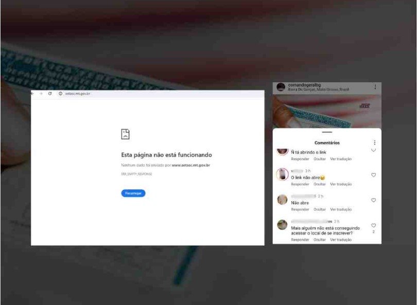 Site cai após lançamento de inscrições para CNH de graça em MT