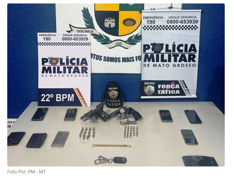 Policia Militar prende suspeitos de homicídios e roubos recente em Peixoto de Azevedo e União do Norte