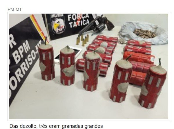 Polícia flagra jovem com granadas, armas e drogas em Sorriso