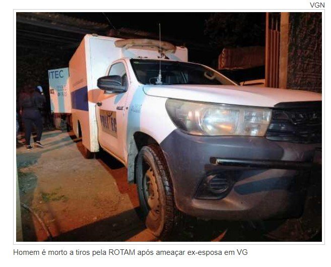 Homem é morto a tiros pela ROTAM após ameaçar ex-esposa em VG