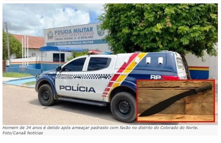 Ameaça de morte com facão termina em prisão em Nova Canaã do Norte