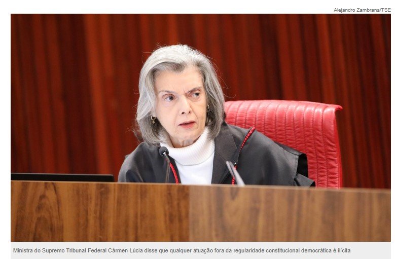 Ministra Cármen Lúcia vota contra intervenção das Forças Armadas nos Três Poderes