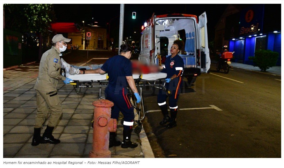 Homem com tornozeleira é agredido com paulada na cabeça na Praça Brasil e fica em estado grave