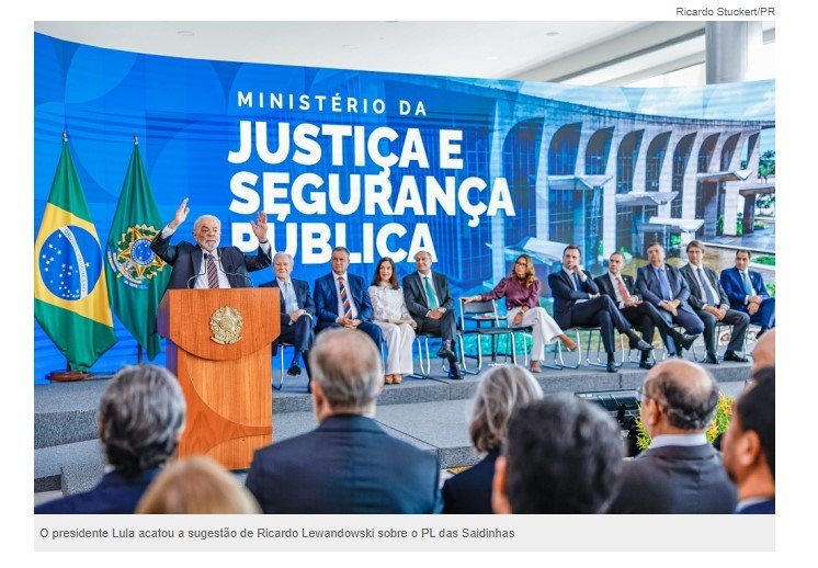 Governo federal veta parcialmente o PL das Saidinhas para manter visitas à família