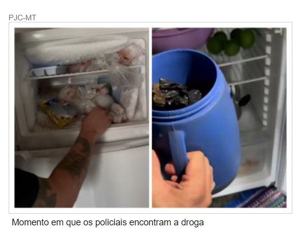 Vídeo mostra policiais encontrando maconha em geladeira em MT