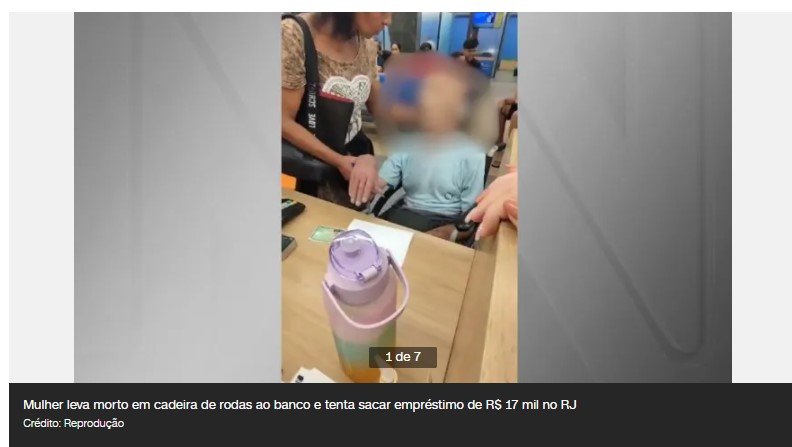 Mulher que levou idoso morto ao banco pode responder por vilipêndio a cadáver; entenda