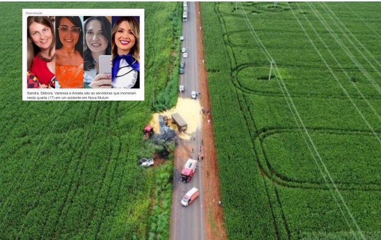 Sobe para quatro o número de vítimas do acidente em Nova Mutum; Veja quem são as vítimas