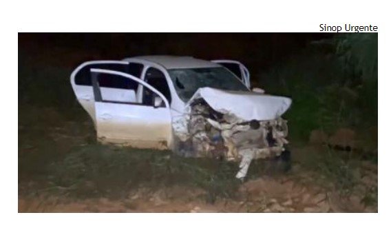 Três da mesma família morrem após carro perder controle em MT; criança de 6 anos está entre as vítimas