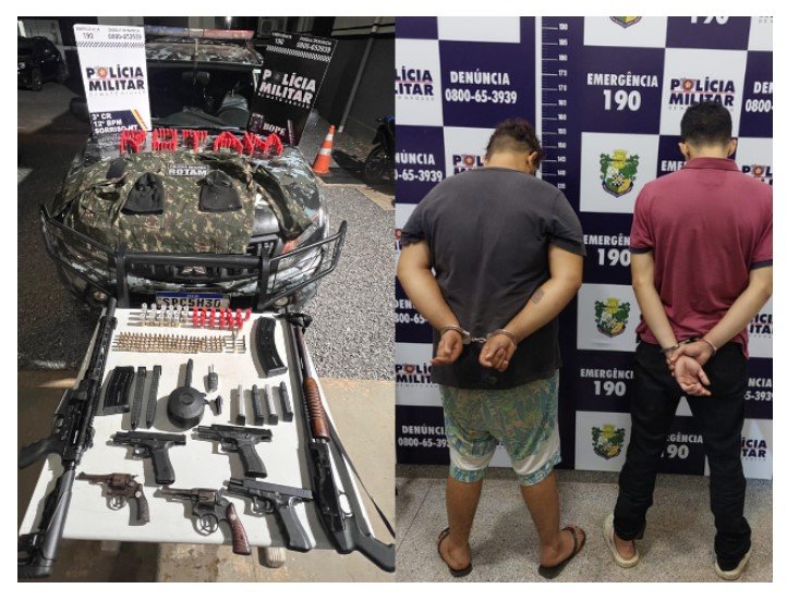 Sorriso: ROTAM apreende arsenal de guerra de facção, recupera carro roubado e prende bandidos que planejavam homicídio
