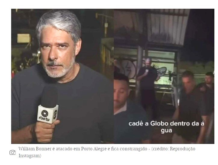 William Bonner é atacado em Porto Alegre e fica constrangido