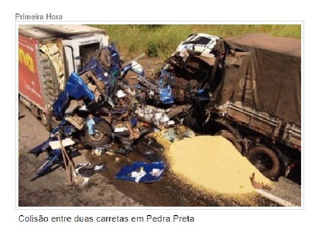 Caminhoneiro morre e dois ficam feridos em batida em rodovia