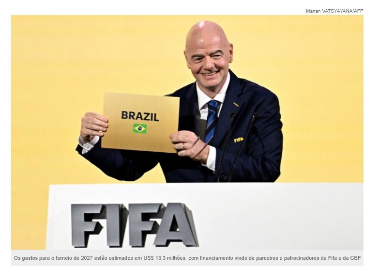 Brasil será sede da Copa do Mundo Feminina de 2027