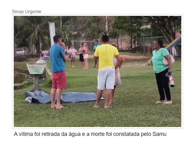 SINOP: Idoso morre afogado em lago de clube de camping em MT