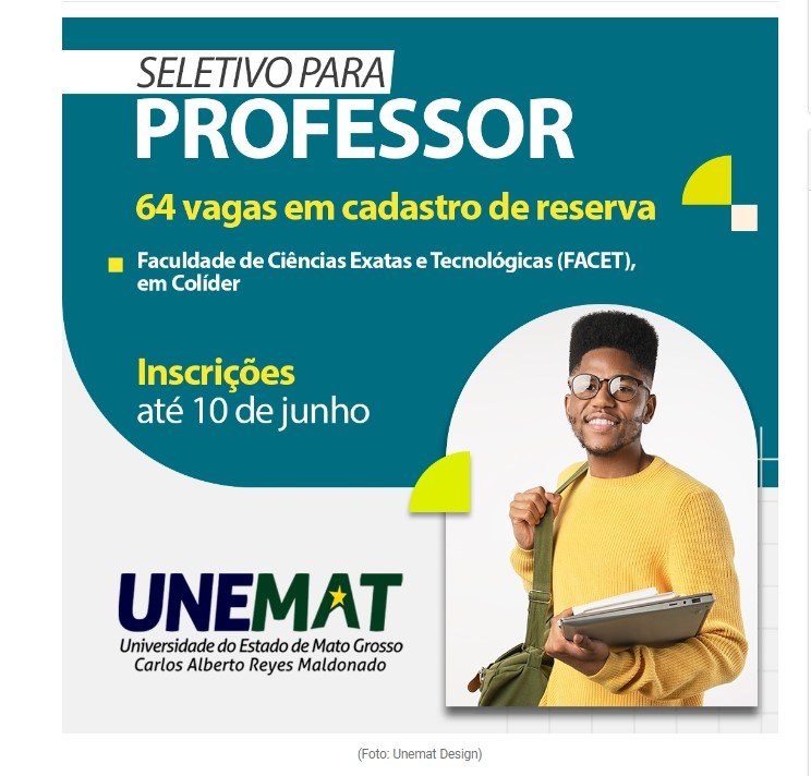 Unemat contrata professores temporários para Colíder e turmas fora de sede