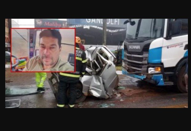 Vídeo mostra motorista de Uno sendo prensado por carretas em MT