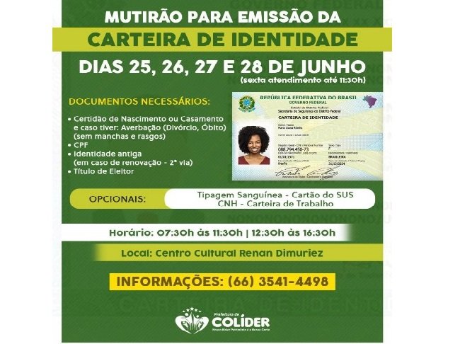 Após reclamações de Colidenses será feito UM mutirão para tirar Carteira de Identidade. (Vídeo)