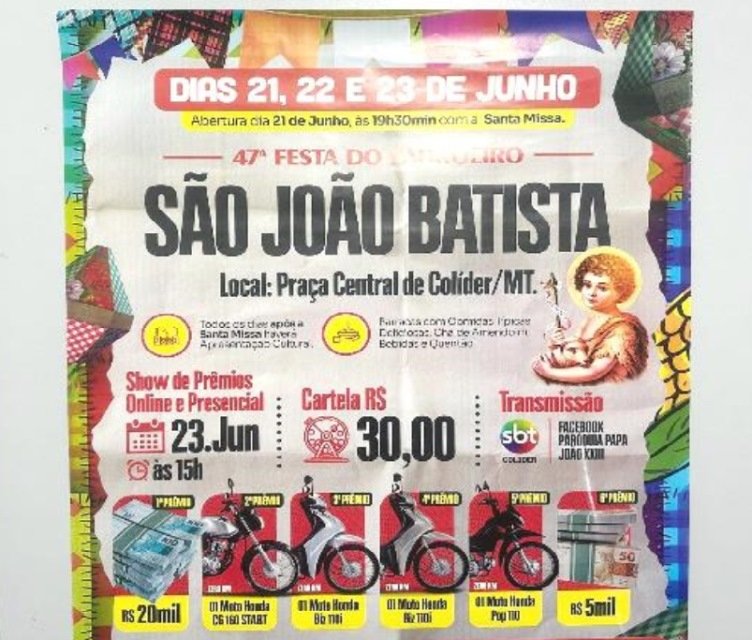 Começa hoje a 47ª Festa do Padroeiro de Colíder com a maior premiação da cidade.