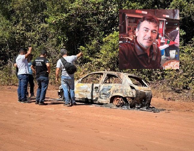 PJC de Colíder tenta elucidar a morte de motorista encontrado carbonizado dentro do carro.