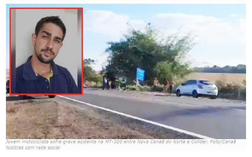 Jovem motociclista sofre grave acidente na MT-320 entre Nova Canaã do Norte e Colíder