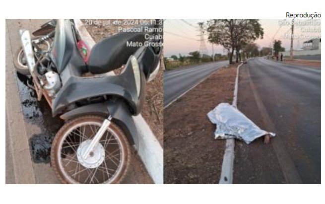 Jovem de 25 anos morre em acidente de moto na avenida das Torres, em Cuiabá