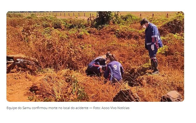 Motociclista morre ao bater moto contra pedra e ser arremessado às margens da BR-174 em MT. (Fotos)