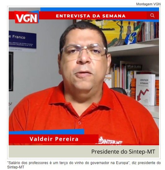 'Salário dos professores é um terço do vinho do governador na Europa', diz presidente do Sintep-MT