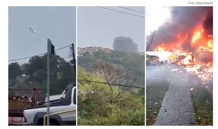 Avião rodou no ar antes de cair; testemunhas gravaram momento da queda