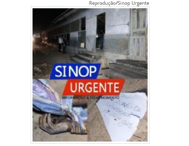 SINOP: Homem é executado a pauladas e algozes deixam bilhete na cena do crime